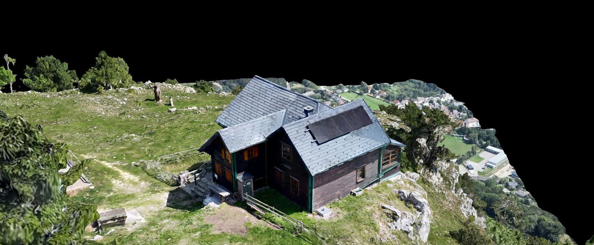 3D-Modell einer Berghütte per Drohnenvermessung